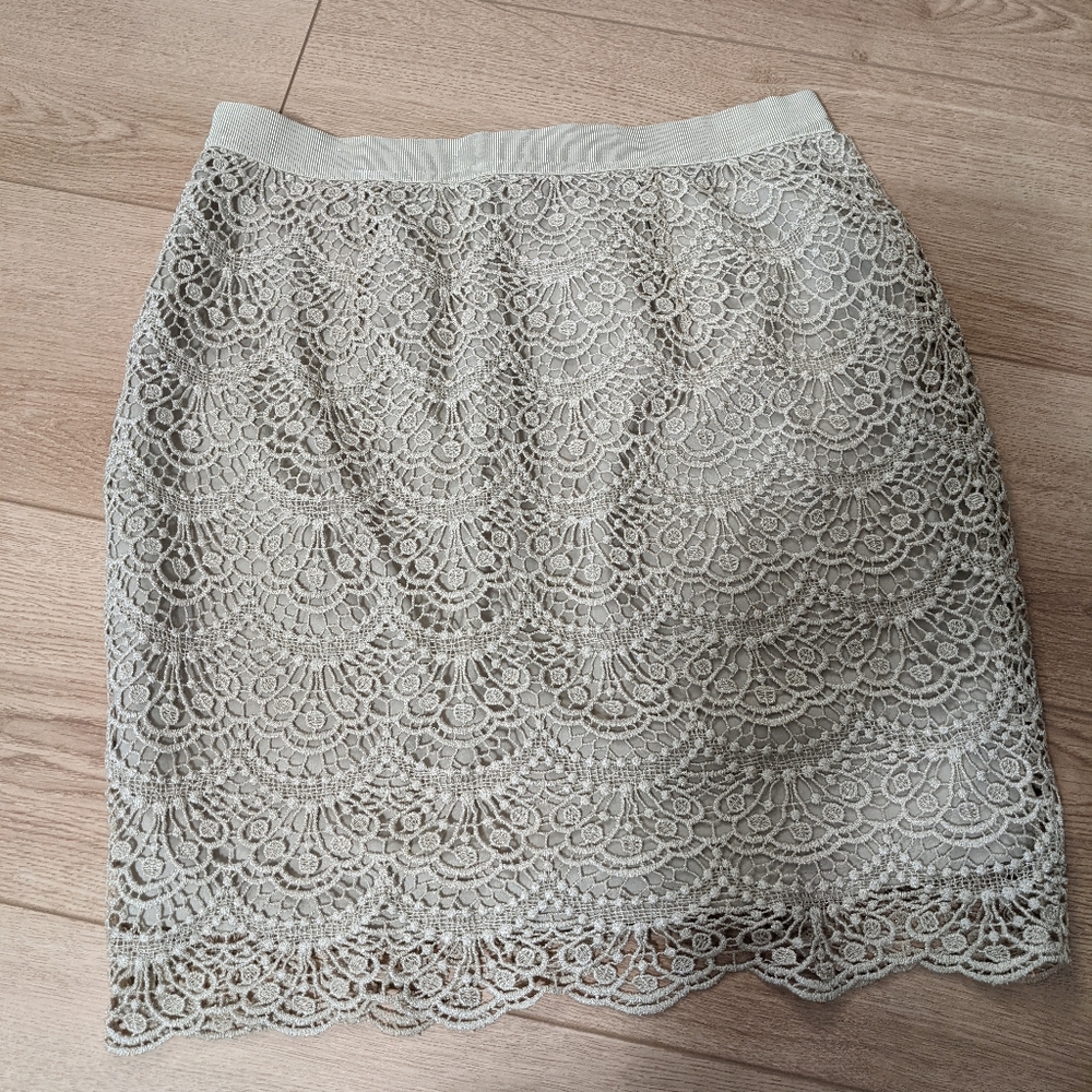 Ann Taylor Patina Lace Pencil Skirt